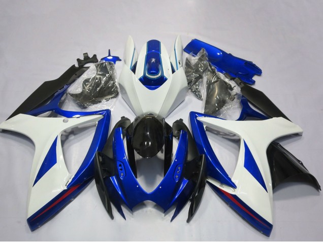 Carenado Moto Suzuki GSXR 600 / GSXR 750 2006-2007 - Blanco Azul Negro Brillante OEM Estilo