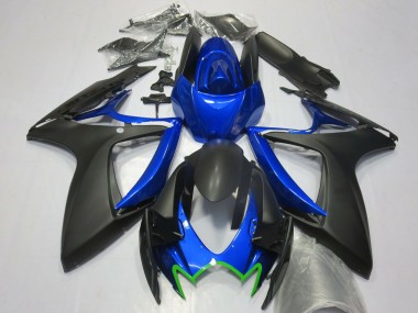 Carenados Moto Suzuki GSXR 600 / GSXR 750 2006-2007 - Azul Negro Mate Verde OEM Estilo