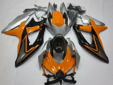 Carenados Moto Suzuki GSXR 600 / GSXR 750 2008-2010 - Plata Naranja Negro Brillante