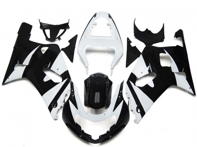 Carenados Moto Suzuki GSXR 600 / GSXR 750 2001-2003 - Blanco Negro Brillante OEM Estilo