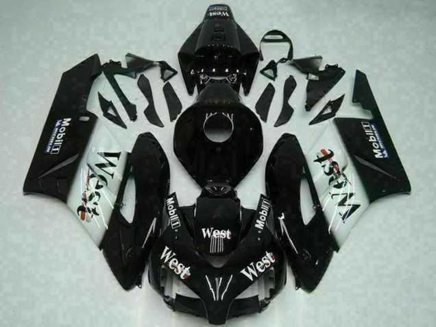 Carenados Moto Honda CBR1000RR 2004-2005 - Negro Brillante Blanco West Mobil Michelin