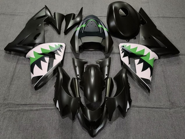 Carenados Moto Kawasaki ZX10R 2004-2005 - Negro Mate Verde