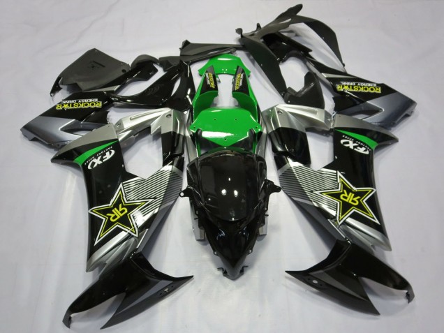 Carenados Moto Kawasaki ZX10R 2008-2010 - Gris Verde Negro Rockstar