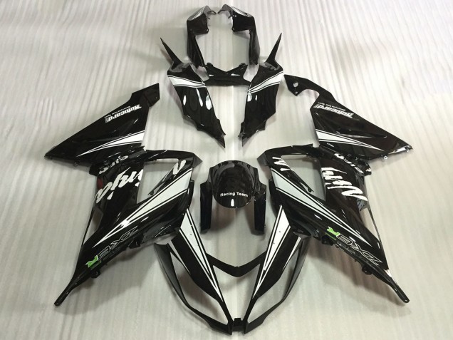 Carenados Moto Kawasaki ZX6R 2013-2018 - Negro Brillante Blanco