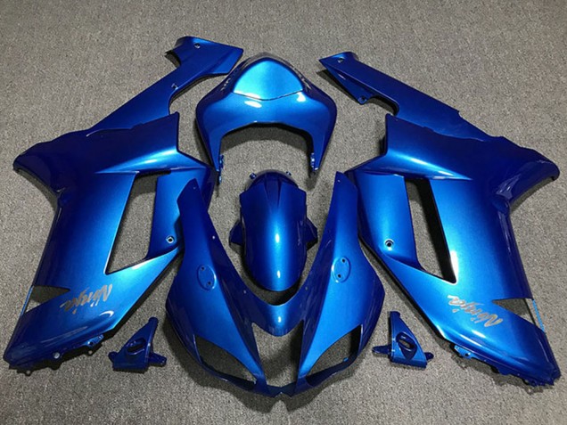 Carenados Moto Kawasaki ZX6R 2007-2008 - Azul Brillante Chrome Logo