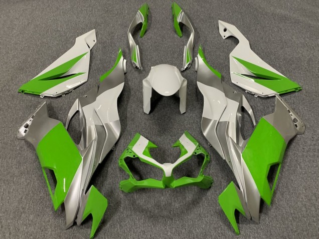 Carenados Moto Kawasaki ZX6R 2019-2022 - Blanco Plata Verde