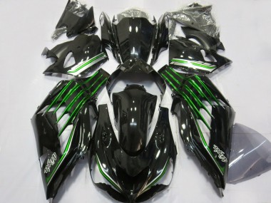 Carenados Moto Kawasaki ZX14R 2012-2024 - Negro Brillante Verde