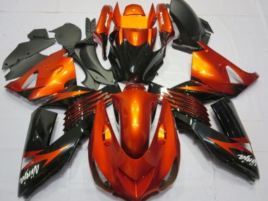 Carenados Moto Kawasaki ZX14R 2006-2011 - Naranja Negro Brillante