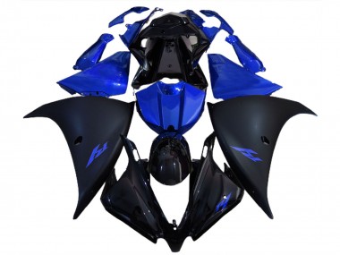 Carenados Moto Yamaha R1 2012-2014 - Negro Brillante Negro Mate Azul