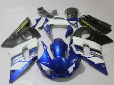 Carenados Moto Yamaha R6 1998-2002 - Blanco Azul Negro Mate Amarillo