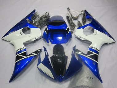 Carenados Moto Yamaha R6 2003-2004 - Azul Blanco Negro Brillante OEM Estilo