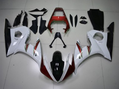 Carenados Moto Yamaha R6 2003-2004 - Blanco Rojo Negro Brillante