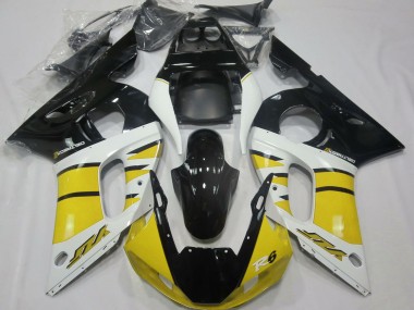 Carenados Moto Yamaha R6 1998-2002 - Amarillo Blanco Negro Brillante