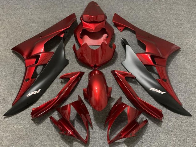 Carenados Moto Yamaha R6 2006-2007 - Rojo Negro Mate