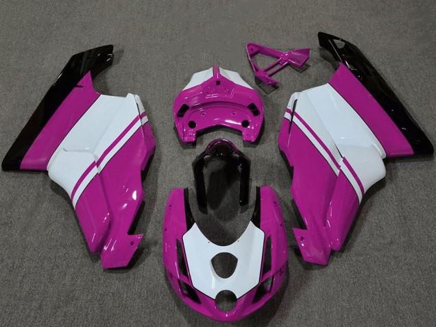 Carenados Moto Ducati 749 999 2003-2004 - Blanco Rosa Negro Brillante