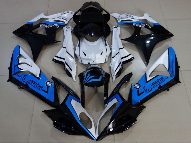 Carenados Moto BMW S1000RR 2009-2014 - Blanco Azul Negro Brillante Alpha