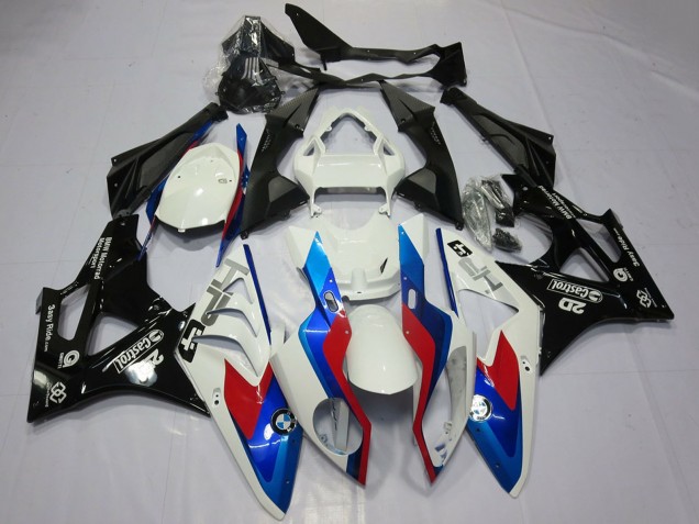 Carenados Moto BMW S1000RR 2009-2014 - Blanco Rojo Azul Negro Brillante Castrol OEM Estilo