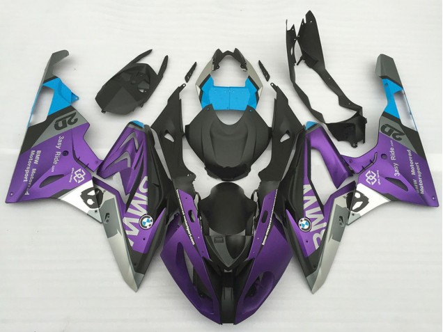 Carenados Moto BMW S1000RR 2017-2018 - Plata Púrpura Azul Negro Mate
