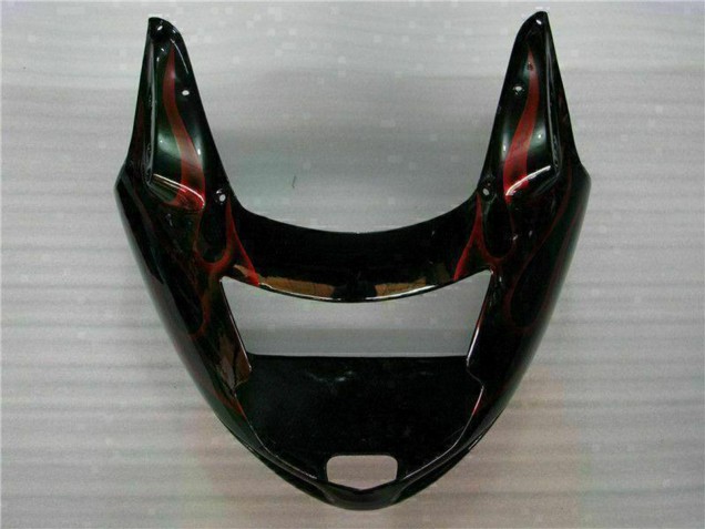 Carenado Moto ABS Honda CBR1100XX Blackbird 1996-2007 - Negro Brillante Rojo Llama