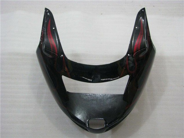 Carenados Moto ABS Honda CBR1100XX Blackbird 1996-2007 - Negro Brillante Rojo Llama