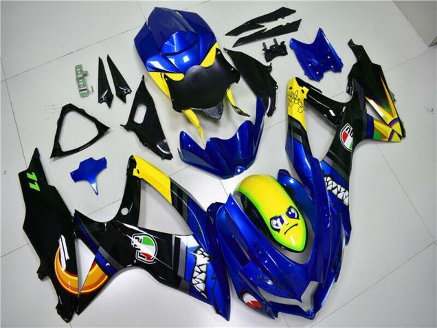 Carenados Moto Suzuki GSXR 600/750 2008-2010 - Azul Amarillo Tiburón