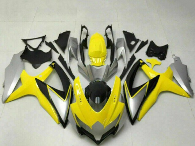 Carenados Moto Suzuki GSXR 600/750 2008-2010 - Amarillo Plata Negro Brillante