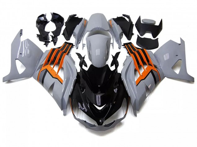 Carenados Moto Kawasaki ZX14R ZZR1400 2012-2024 - Nardo Gris Naranja Negro