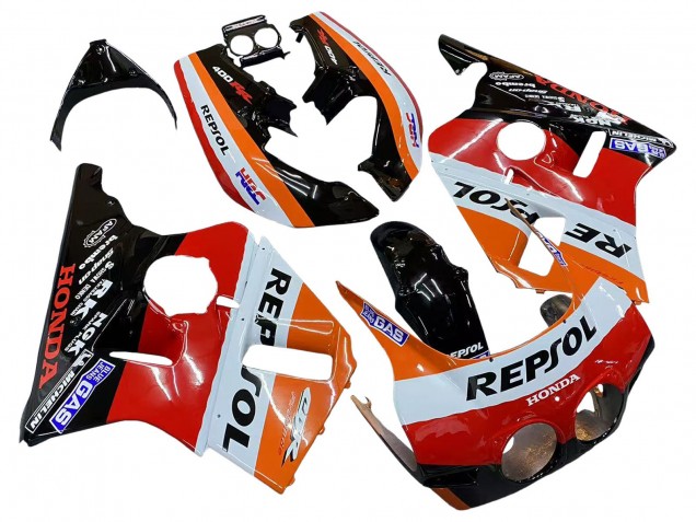 Carenados Moto Honda CBR400RR NC23 1987-1989 - Naranja Blanco Rojo Negro Brillante Repsol HRC