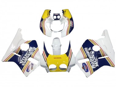Carenados Moto Honda CBR400RR NC23 1987-1989 - Blanco Amarillo Azul Rothmans