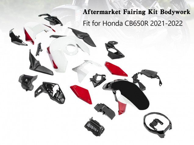 Carenados Moto Honda CB650R 2019-2022 - Negro Rojo Blanco