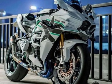 Carenados Moto Kawasaki Ninja H2 2015-2022 - Blanco Verde Línea