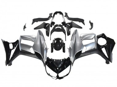 Carenados Moto Kawasaki Z1000SX 2010-2016 - Negro Brillante Plata