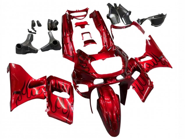 Carenados Moto Kawasaki ZZR400 1993-2007 - Rojo Negro Llama