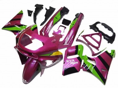 Carenados Moto Kawasaki ZZR400 1993-2007 - Rosa Profundo Verde EVA Racing