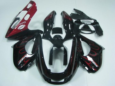 Carenados Moto Yamaha YZF 1000R Thunderace 1997-2007 - Negro Rojo Llama