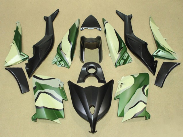 Carenados Moto Yamaha TMAX530 2012-2014 - Negro Mate Verde Light Amarillo