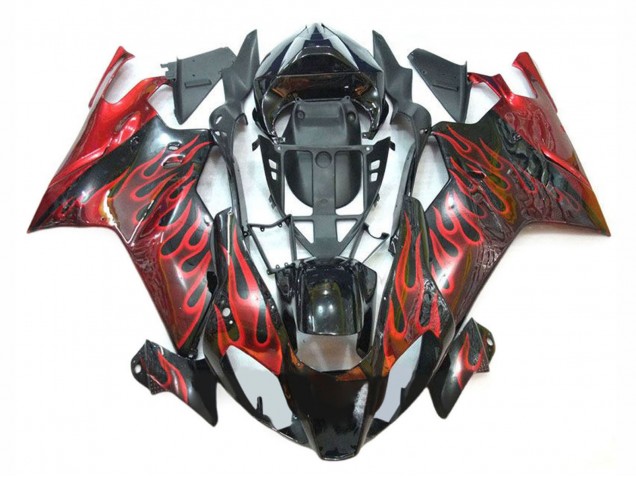 Carenados Moto Aprilia RSV1000 2003-2006 - Negro Brillante Rojo Llama