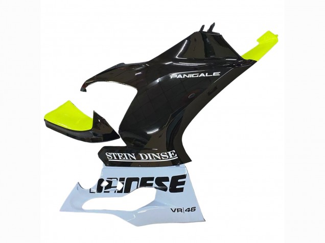 Carenados Moto Ducati Panigale V2 2020-2024 - Blanco Verde Lima Negro Brillante Stein Dinse VR 46