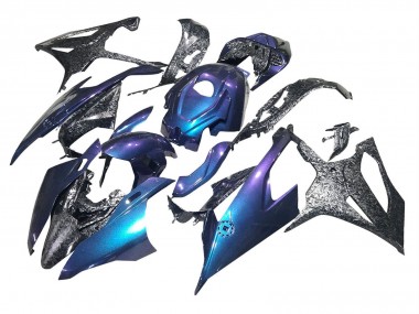 Carenados Moto BMW S1000RR 2019-2022 - Gradiente Azul Púrpura Falsificado FibraCarbono