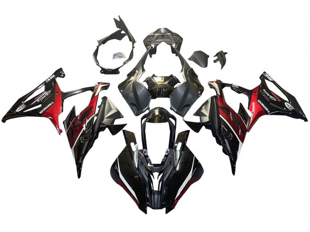 Carenados Moto BMW S1000RR 2019-2022 - Negro Rojo Oscuro