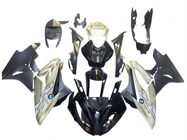 Carenado Moto BMW S1000RR 2015-2016 - Plata Negro Brillante Negro Mate