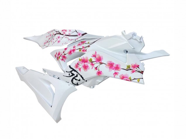 Carenados Moto Kawasaki ZX6R 2023-2025 - Negro Blanco Flower
