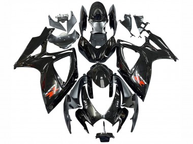 Carenados Moto Suzuki GSXR 600 / GSXR 750 2006-2007 - Negro Brillante Plata Rojo