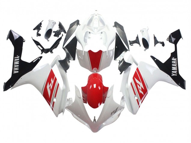 Carenado Moto Yamaha YZF 1000 R1 2007-2008 - Blanco Rojo Negro