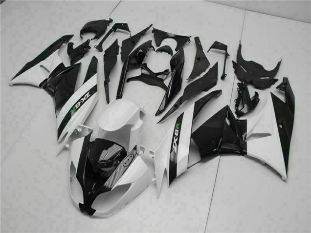 Carenados Moto Kawasaki ZX6R 2009-2012 - Negro Brillante Blanco