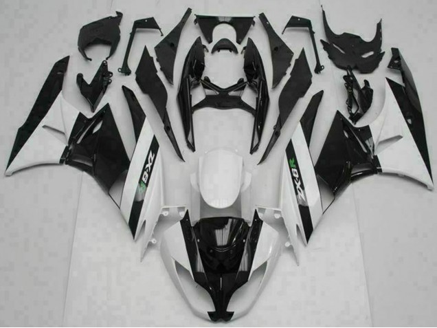 Carenados Moto Kawasaki ZX6R 2009-2012 - Negro Brillante Blanco