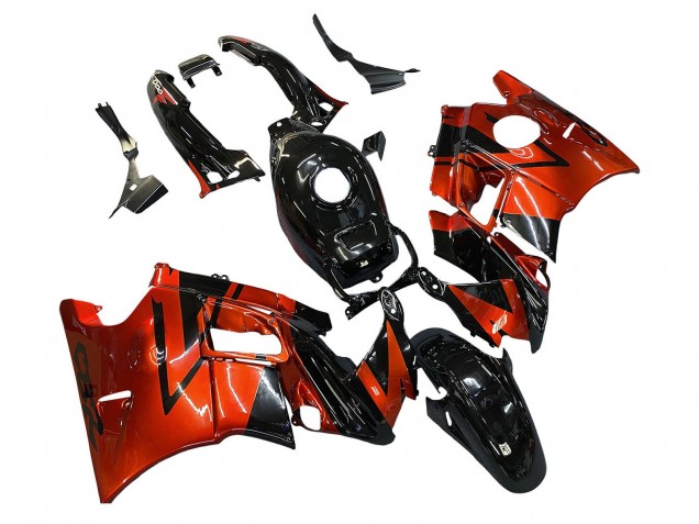 Carenados Moto Honda CBR600 F2 1991-1994 - Naranja Negro Brillante
