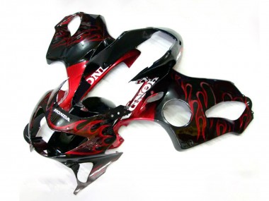 Carenados Moto Honda CBR600 F4 1999-2000 - Negro Brillante Rojo Llama