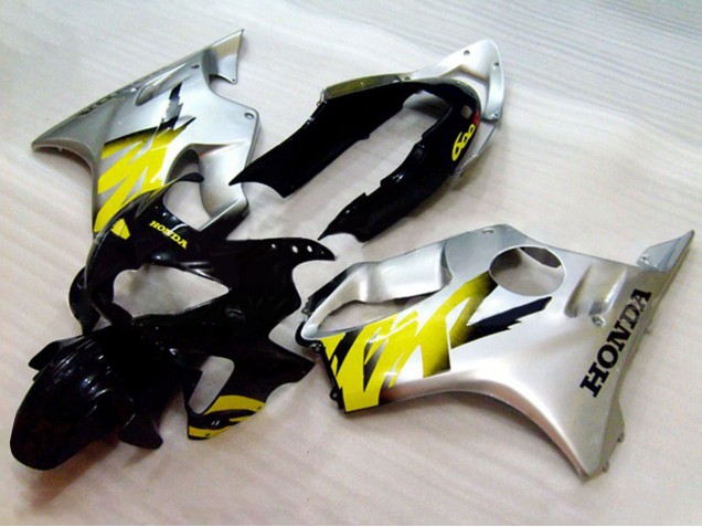 Carenados Moto Honda CBR600 F4 1999-2000 - Plata Amarillo Negro Brillante