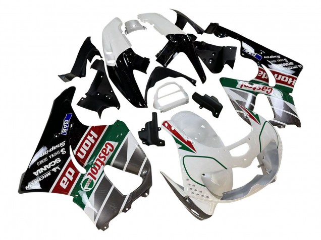 Carenados Moto Honda CBR900RR 893 1996-1997 - Blanco Verde Gris Negro Brillante Castrol
